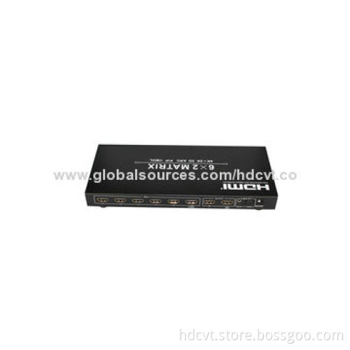 HDMI 1.4 6 x 2 Matrix with 4 x 2K, Supports 3D